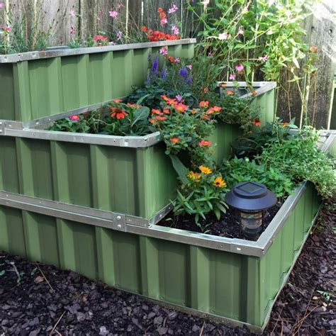 metal wall planter boxes|metal elevated planter box.